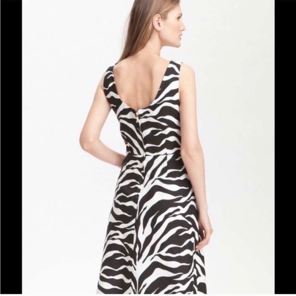 Kate Spade Linen Black & White A-Line Dress Size 12 - Picture 4 of 10